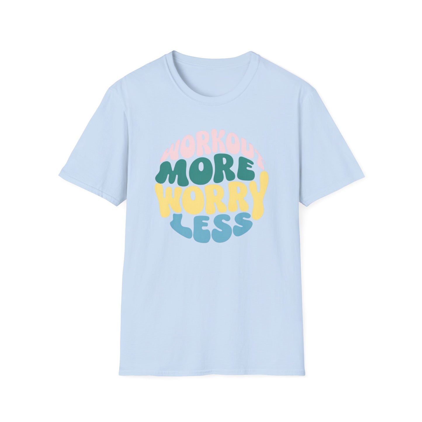 Workout More Worry Less TShirt for Gym T Shirts for Gym Rats gifts for Christmas presents for Fitness Freaks TShirts for Her gifts