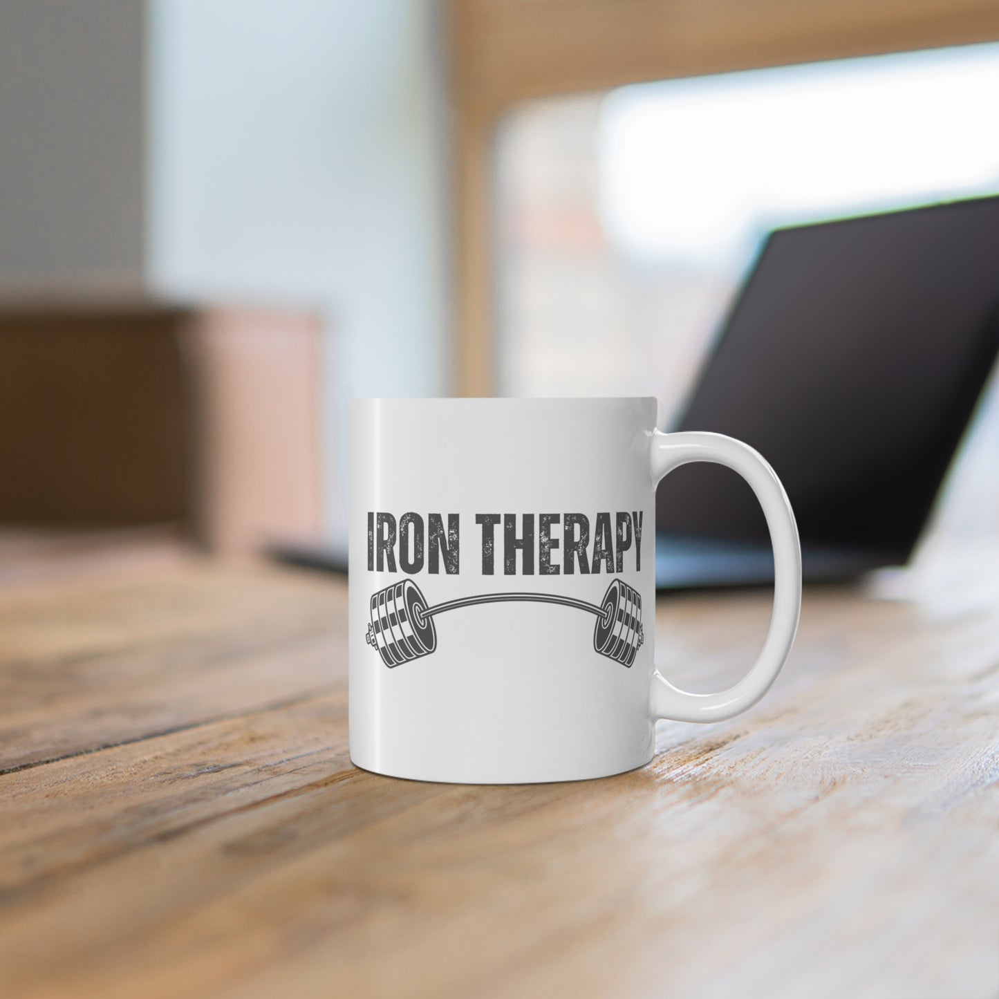 Iron Therapy Mug | Fitness Motivation Mug, Gym Lovers Gift, Weightlifting Mug, Coffee Cup for Athletes, Workout Inspiration