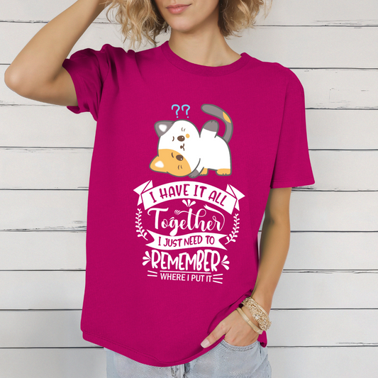 Forgetful Shirt for ADHD gift ideas for Neurodivergent friend gifts Funny Cat T Shirts for Cat Lady gift for Cat Mom gifts for Cat Lover Tee