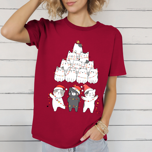 Christmas Lights Shirt for Christmas Party gift for Cat Christmas Presents for Cat Lovers gift for Christmas Funny Shirts Funny Christmas