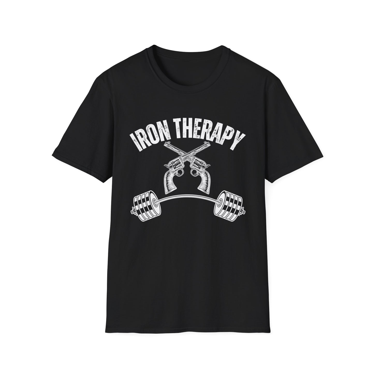 Workout Shirt for Gun Lover gift for Weightlifting T-shirt for Gym Lover gifts for Powerlifting Tee Shirts for Him Iron Therapy Shirt