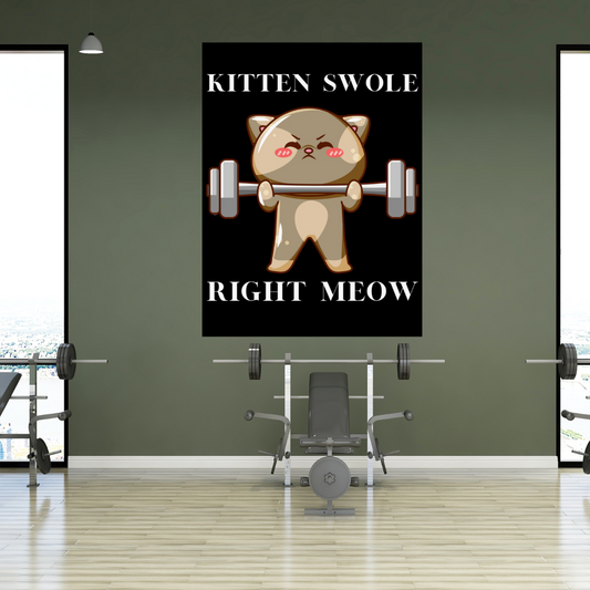 Gym Poster for Cat Lovers gift for Cat Lover gifts for Gym Rat Powerlifter Weightlifter gift ideas for Mom Funny Cat Weightlifting Posters