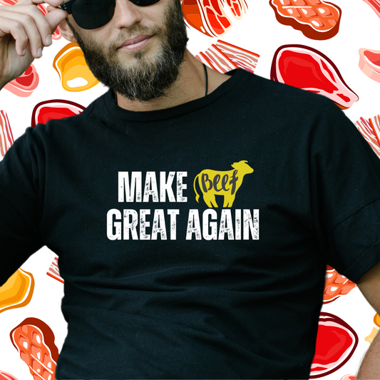 Funny Meat Tshirts for Carnivore Diet gifts for Carnivores Tshirt Funny Food Shirts for Chef gift for Dad gifts for Him Make Beef Great Again T-shirt