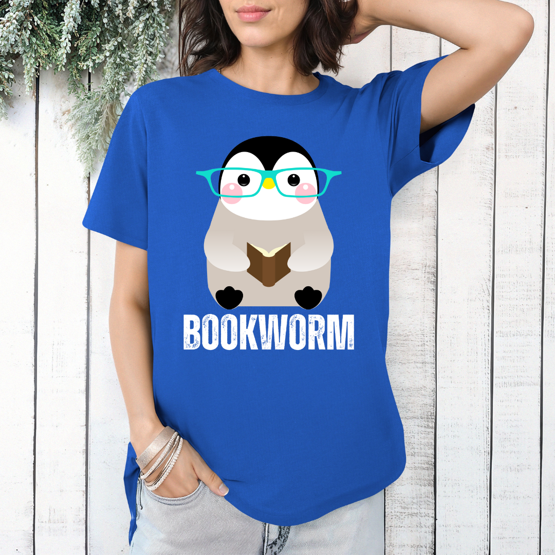 BookWorm Penguin T-Shirt for Book Lover gift for Reading Lover gift for Penguin Lover gift for Bookworm gift - Penguins T Shirt - Animal Reading