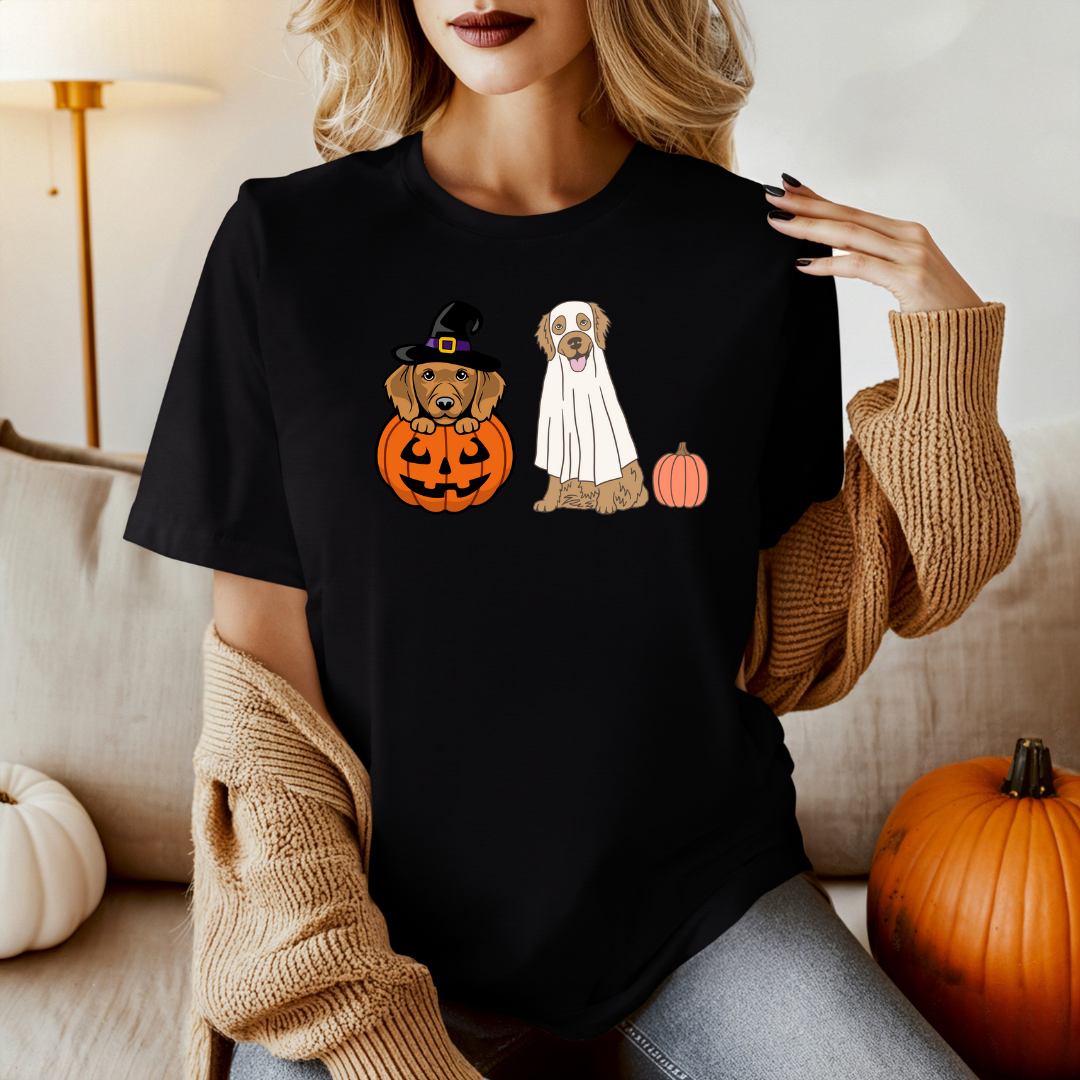 Dog Halloween Shirt for Golden retriever Lover gift for Halloween T Shirts Golden Retriever T-shirt for Halloween gifts for Funny Dog tee