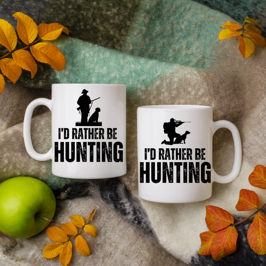 I'd Rather Be Hunting Mugs Hunting Lover Mug for Hunter gifts for Him Funny Hunting Dog Mugs for Outdoors Men Hunting Coffee Mug 11oz