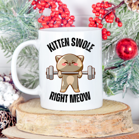 Funny Cat Working Out Mug for Gym Lover gift for Fitness Lover gift for Powerlifting Mug for CAT Lover gift Weightlifting Mug 11oz