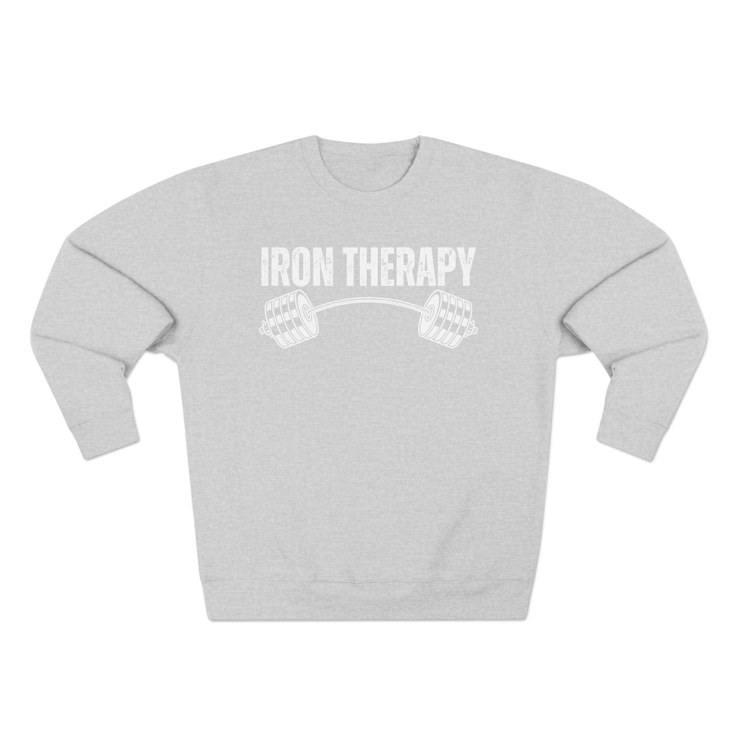 Iron Therapy Unisex Crewneck Sweatshirt, Workout Sweatshirt, Gym Clothes, Fitness Jumper, Exercise Pullover