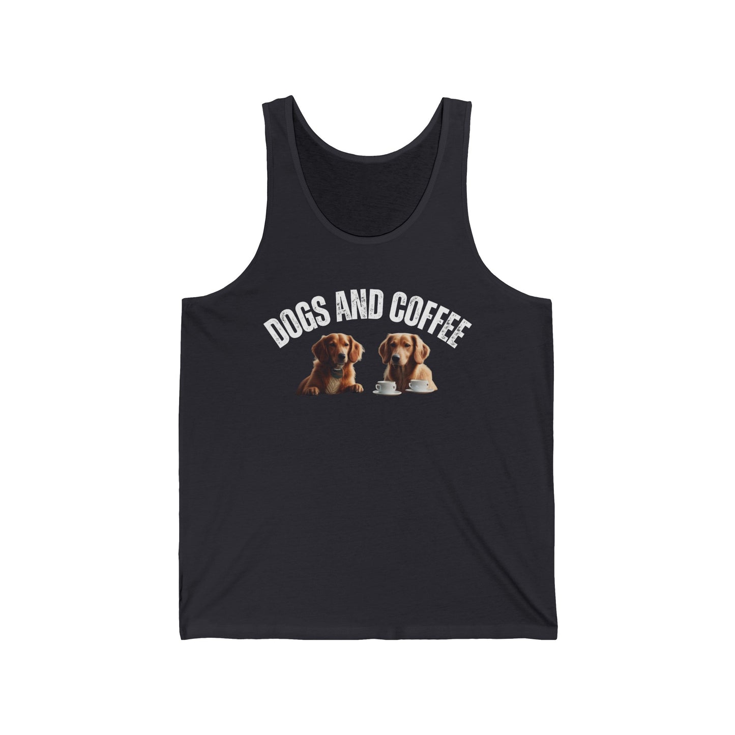 Dogs and Coffee Tank Top for Dog Lover Tank tops for Dog Mom gift for Golden Retriever gifts for Golden Retriever Lover Tank Tops