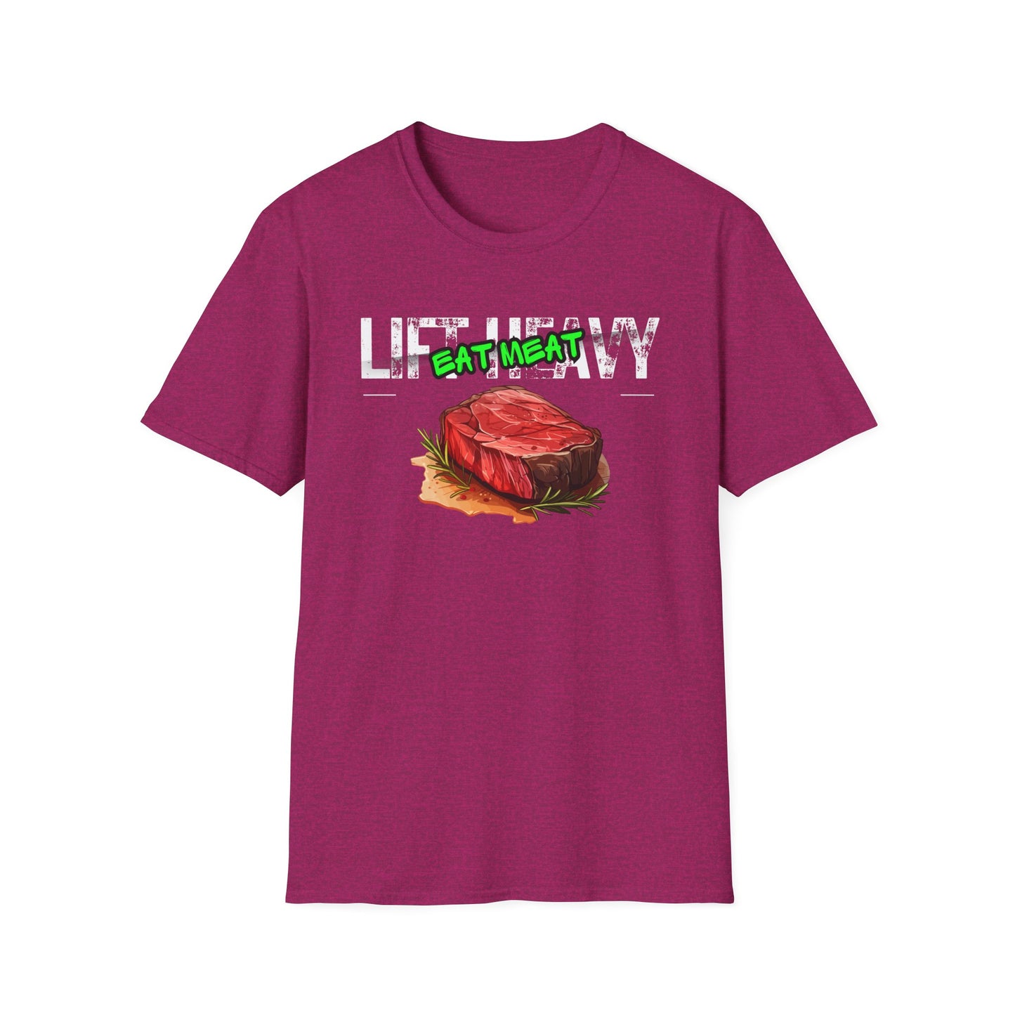 Workout Graphic Tee - lift heavy eat meat - carnivore diet shirt - steak lover gift ideas bbq tshirts
