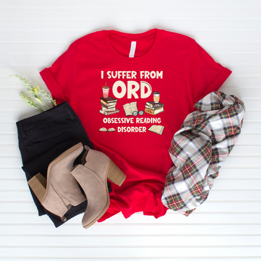 Obsessive Reading Disorder Shirt for Bookworm gifts for Reading Lovers T Shirts for Bookish T-shirt Book Lover TShirt for Book gifts