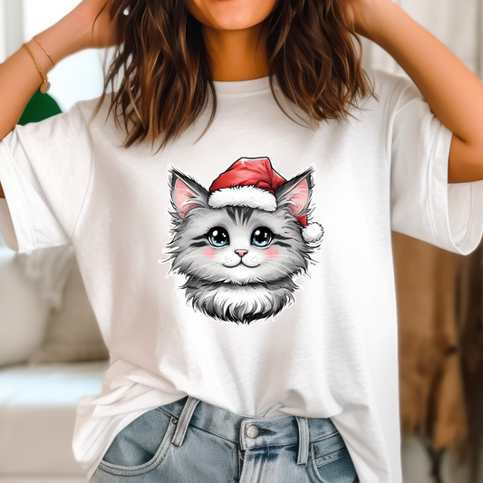 Kitten Christmas Tee Shirt First Time Cat Owner TShirt for Kitty T-shirts for Cat Moms present for Christmas Kitty T-shirt for Cat Owner Tee