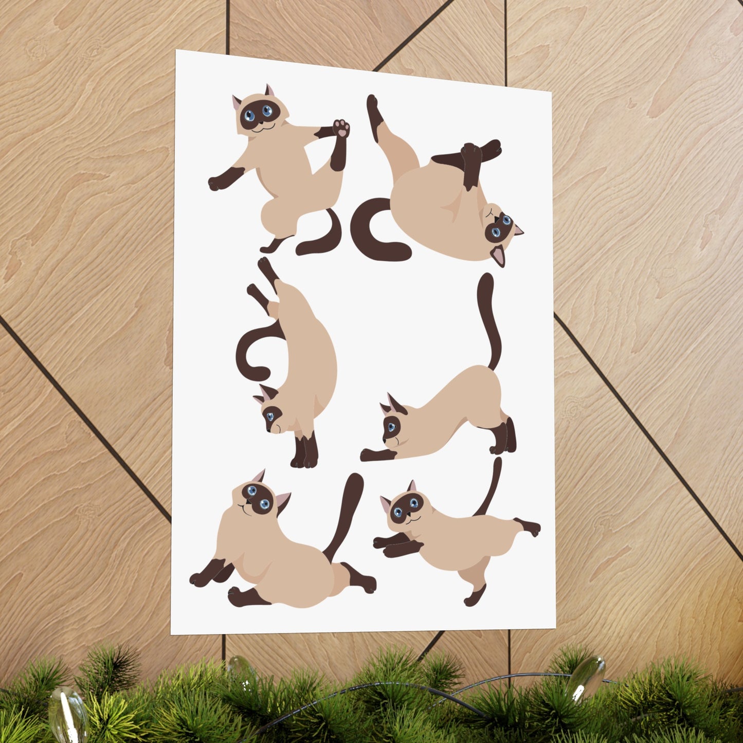 Funny Gym Poster for Cat Lover gift for Cats Mom gifts for Dad Funny Kitty Cats Doing Yoga Posters Workout Fitness Gym rat Wall Art