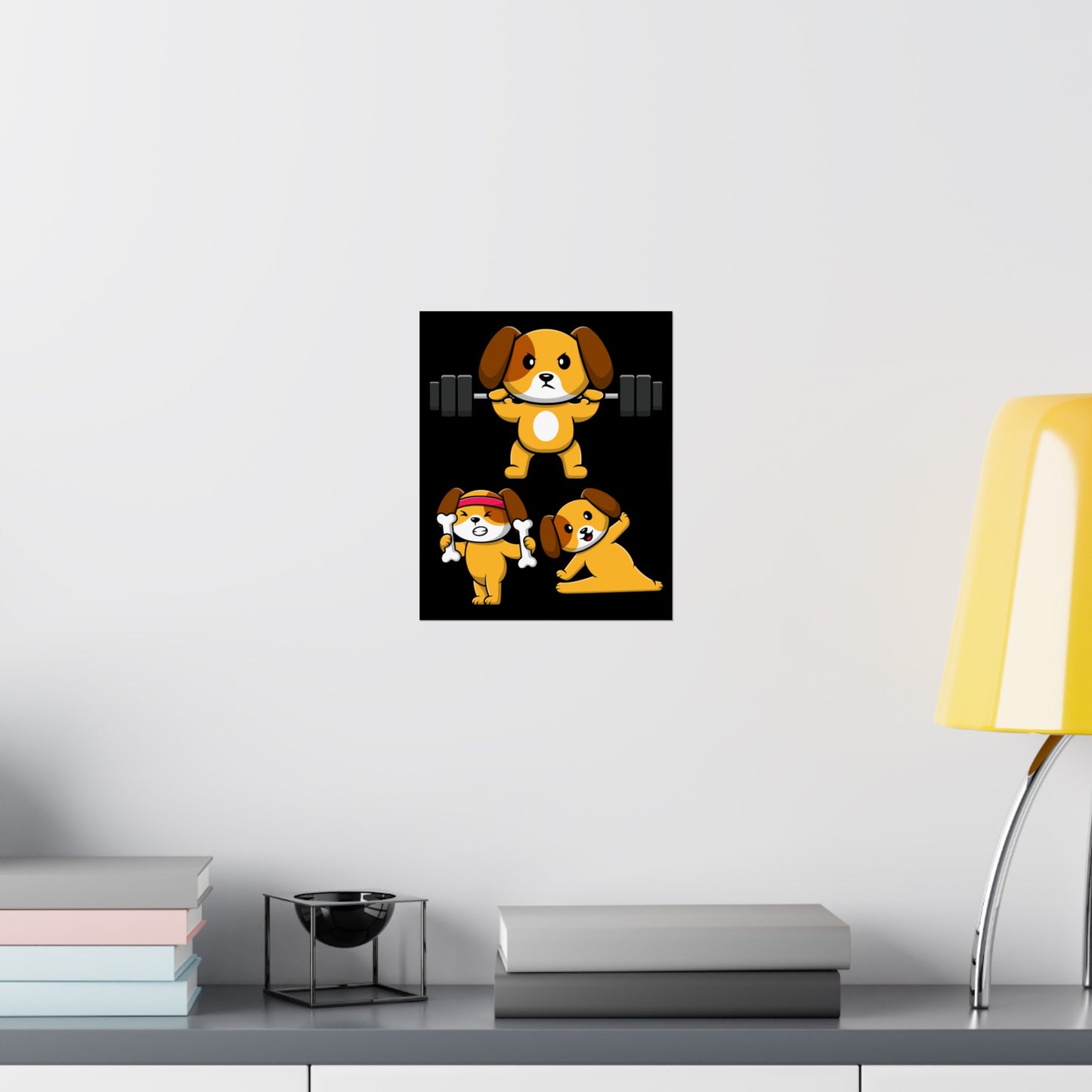 Gym Dog Poster Funny Dogs working Out Posters for Dog Lover gift for Fitness Lover Gym Rat Dog Mom Dog Dad Dogs Lifting Weights