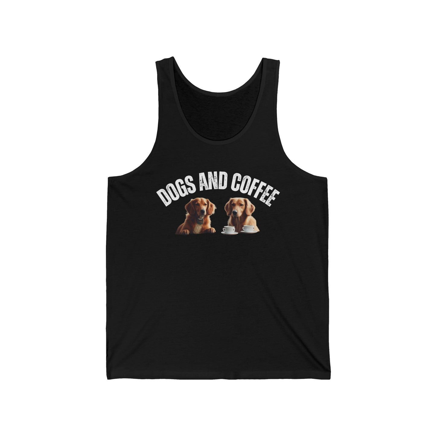 Dogs and Coffee Tank Top for Dog Lover Tank tops for Dog Mom gift for Golden Retriever gifts for Golden Retriever Lover Tank Tops