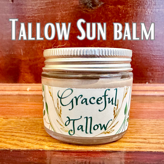 TINTED Tallow Sun Balm Non Toxic Grass Fed Beef Tallow Face & Body Lotion / Eye Cream! Skin care gift for Mom gifts Non-Nano Zinc Oxide