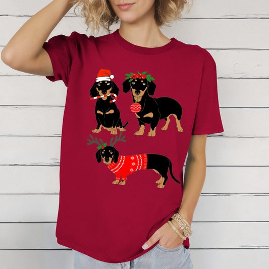 Dachshund Tshirt for Christmas present for Dog Lover gift for Dachshund Mom gifts Cute Weiner Dog Tshirt for Women's Christmas gifts
