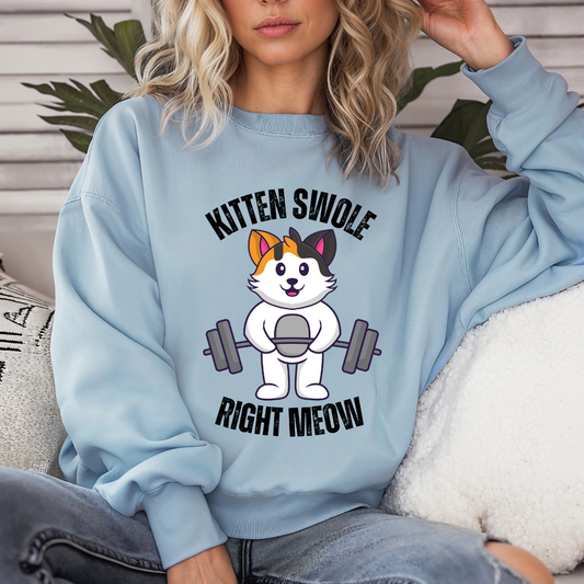 Cat Lifting Weights Sweatshirt for Gym gift for Cat Mom Sweatshirts Powerlifting Cats Working Out Cats Weightlifting Sweatshirt Funny Kitty Gifts