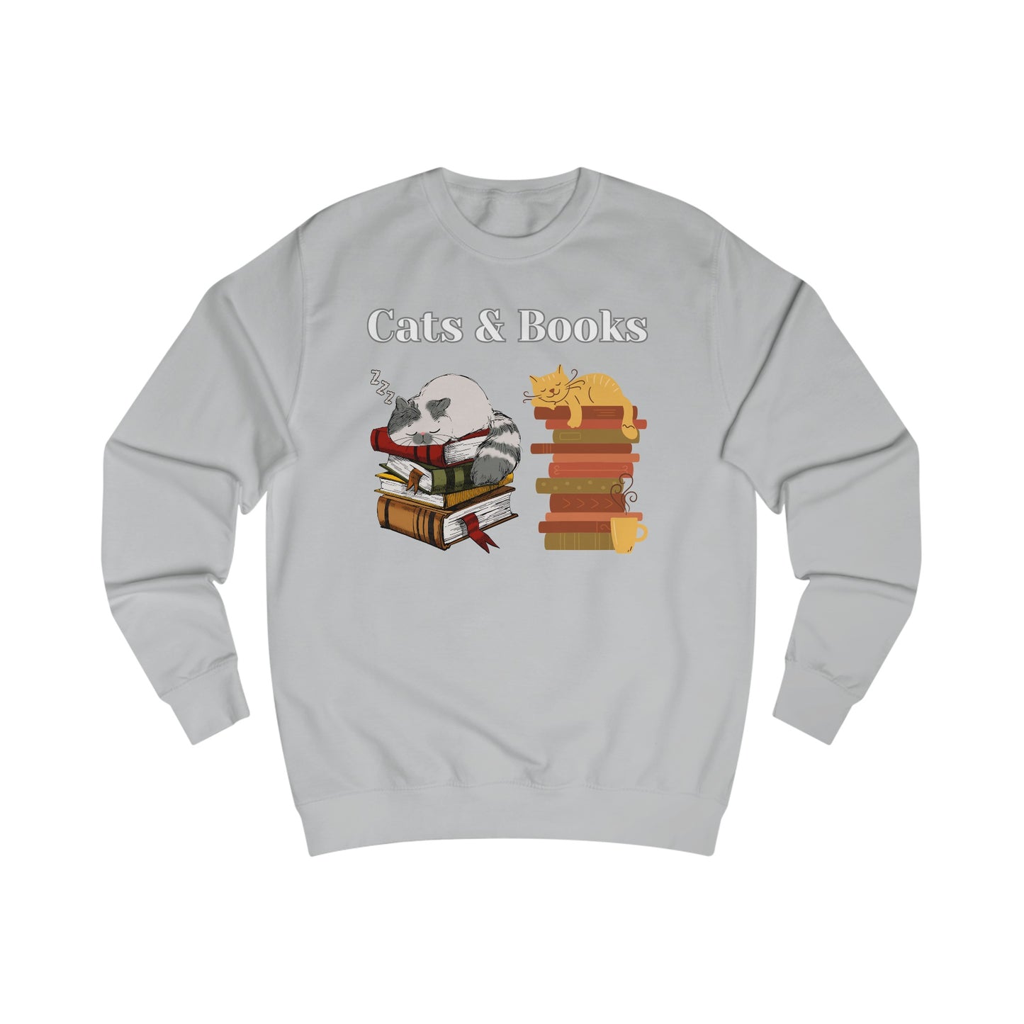 Cats and Books Fanatic Sweatshirt for Reading Lovers and Cat Lover gift ideas for Bookworms Bookish Sweatshirts Funny Kitty Cats