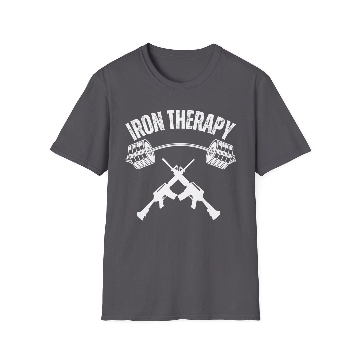 Weightlifting and Guns Unisex Softstyle T-Shirt for Shooting Lovers and Gym Addicts, Fitness Tee, Workout Top, Exercise Shirt, Gun Range