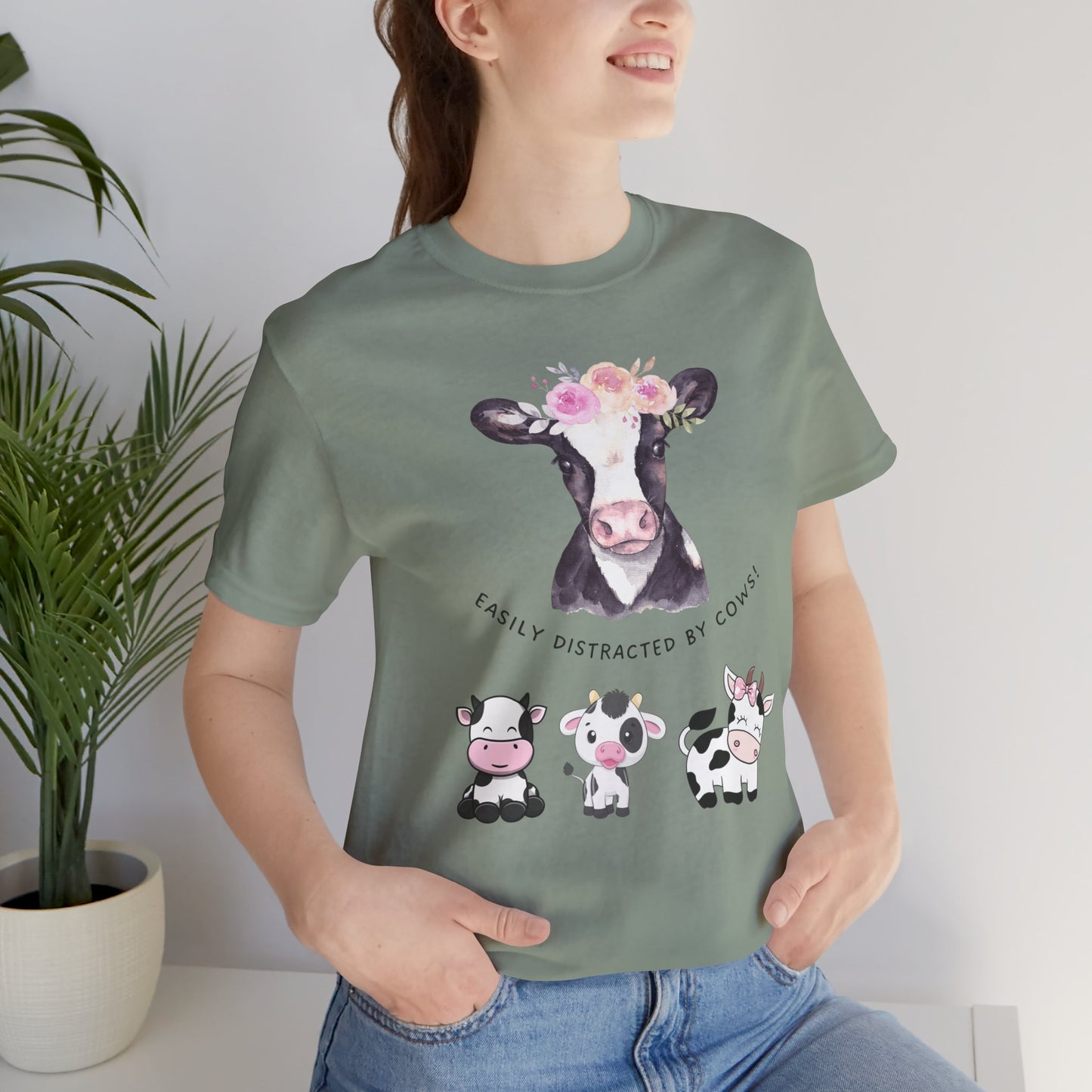Cute Cow Shirt Funny T-Shirt for Cow Lover gift Cute Cow Shirt Easily Distracted By Cows T shirt ADHD gift Cow Lover gift