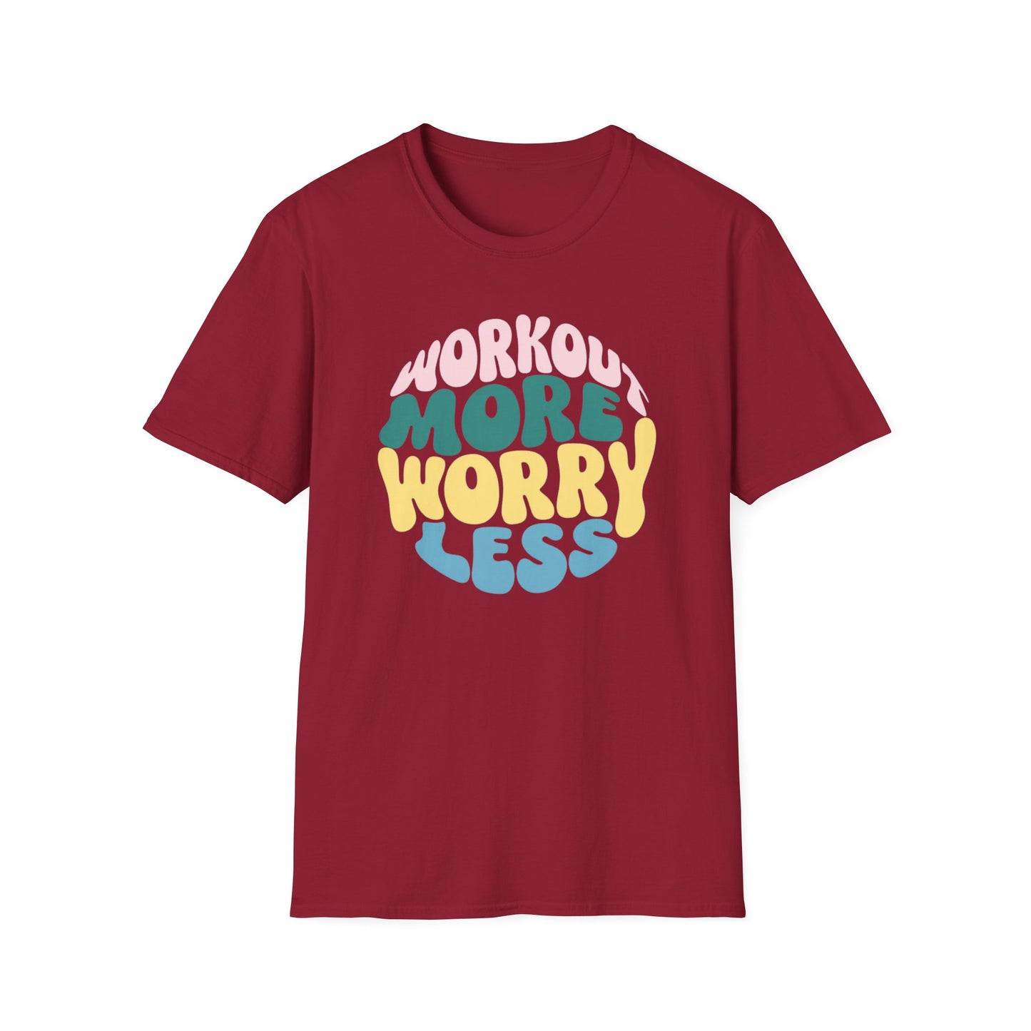 Workout More Worry Less TShirt for Gym T Shirts for Gym Rats gifts for Christmas presents for Fitness Freaks TShirts for Her gifts