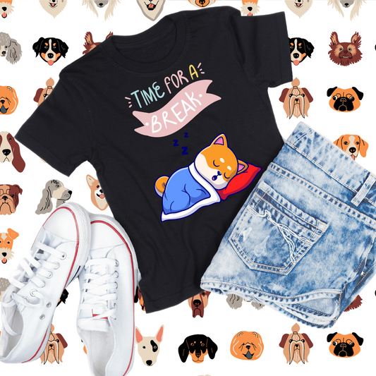 Funny Dog Shirt for Funny gift for Dog Lover T-shirt TIME for a BREAK T shirt Dog gift Cute Corgi Shirts Funny Corgi Tee