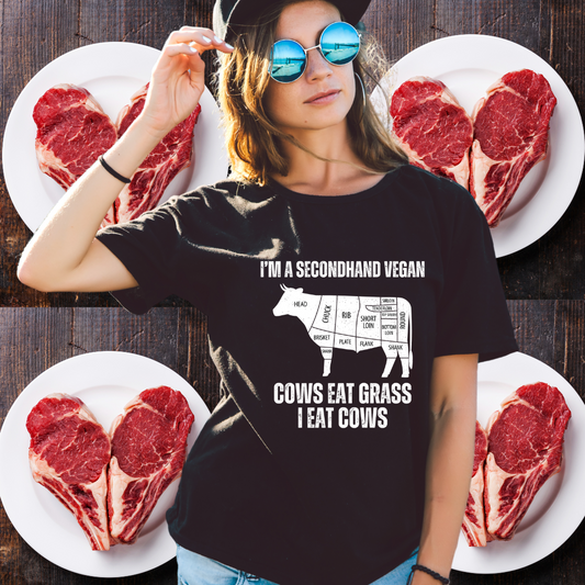 Funny Shirt for Meat Lover gift for Carnivore gift for Valentines Day gift for Him - Meat T-shirt - Funny T shirt for Her - Secondhand Vegan
