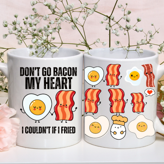 Breakfast Mug for Bacon Lover gift Bacon and Eggs Coffee Mug Funny Mugs for Carnivore gifts for Foodie Mug Food Lover EAT MEAT