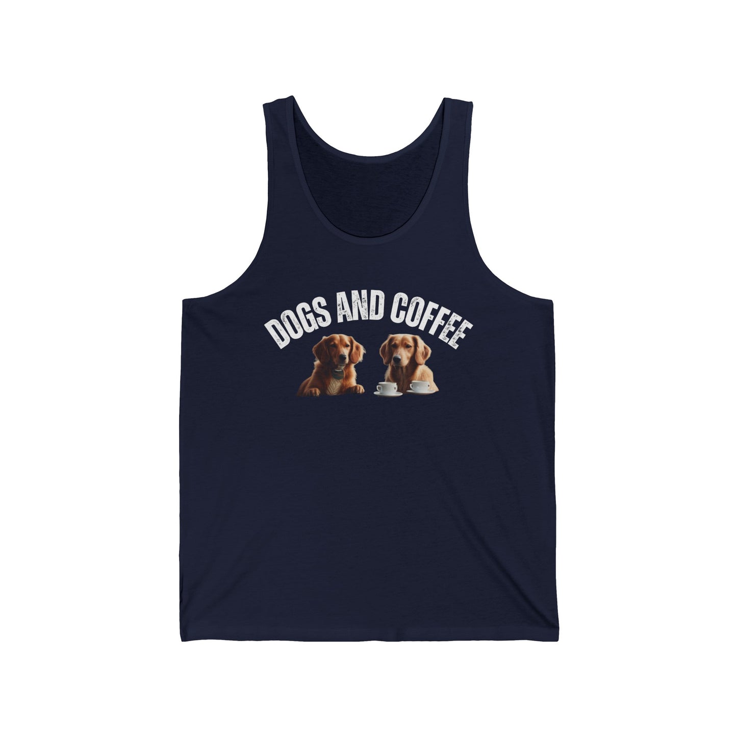 Dogs and Coffee Tank Top for Dog Lover Tank tops for Dog Mom gift for Golden Retriever gifts for Golden Retriever Lover Tank Tops