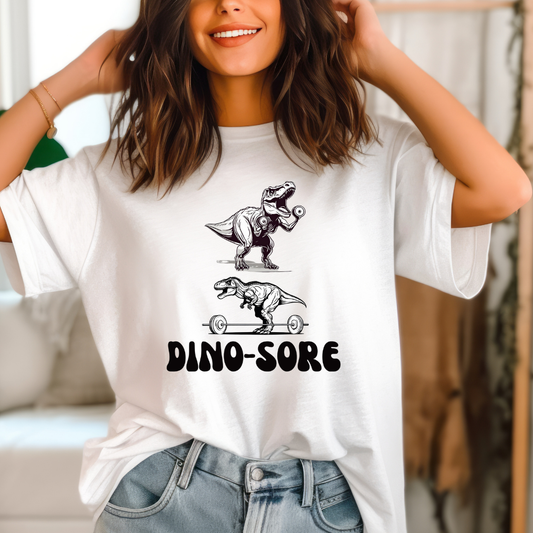 Funny Workout Top for Gym Shirts for Powerlifting T Rex Shirt Dino Sore Pun T Shirt for Fitness Enthusiasts gifts for Gym Lover T-shirts