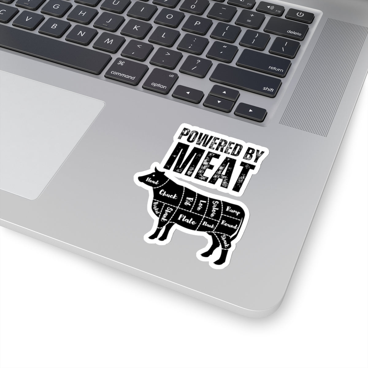 Powered By Meat Funny Cow Sticker for Carnivore gift for Meat Lovers gifts for bbq lover grilling sticker food stickers foodie gifts