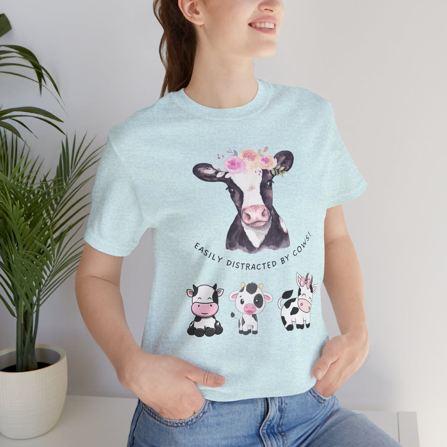 Cute Cow Shirt Funny T-Shirt for Cow Lover gift Cute Cow Shirt Easily Distracted By Cows T shirt ADHD gift Cow Lover gift