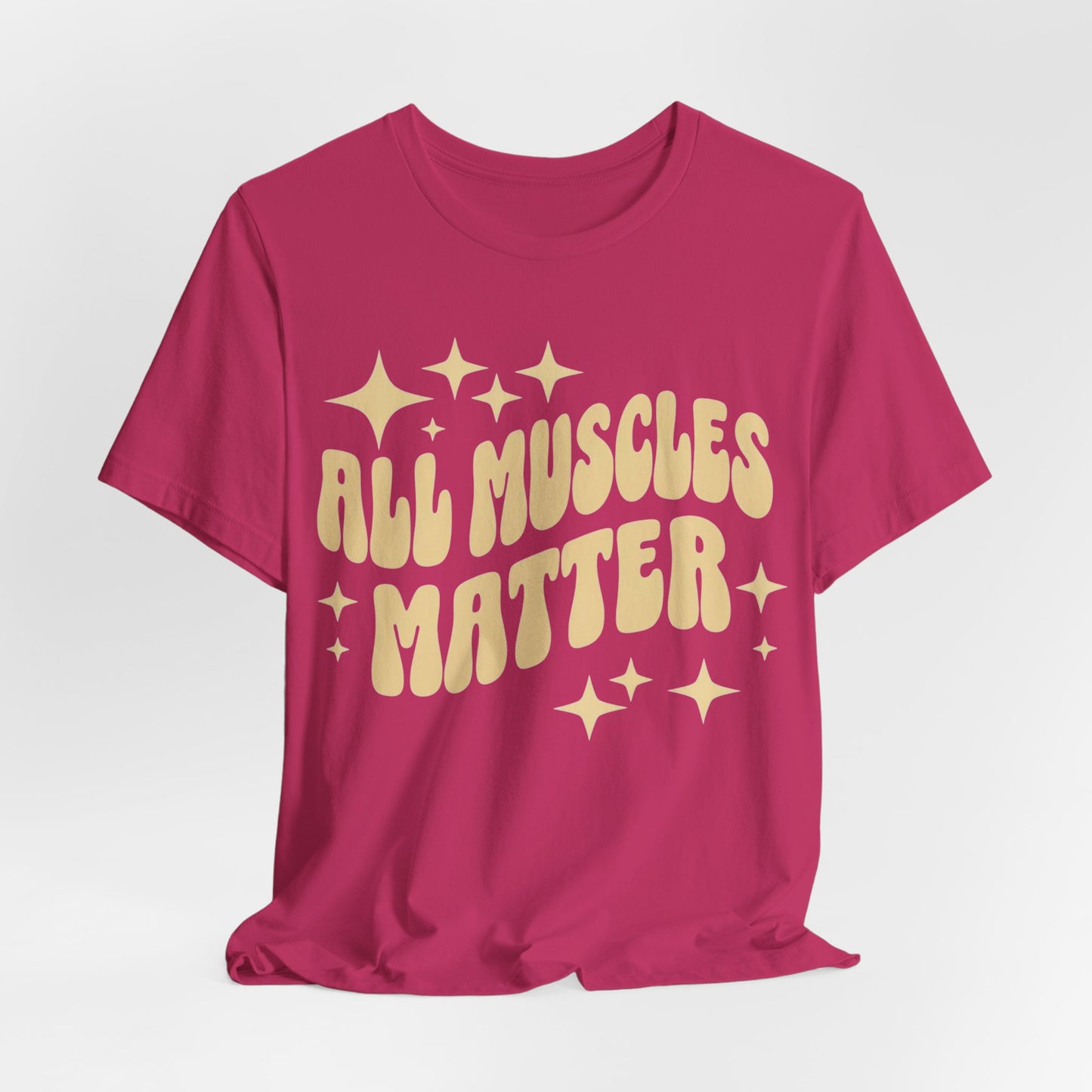 Funny Gym Shirt Unisex Jersey Short Sleeve Tee, All Muscles Matter Powerlifting Bodybuilding T-Shirt, Gym Clothes, Workout Top, Fitness