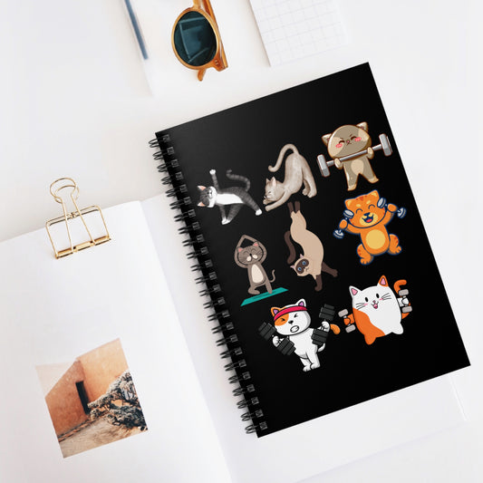 Training Log Book for Gym Lover gift for Cat Lover Cats Working Out Notebook Funny Cat Notebook Workout Journal