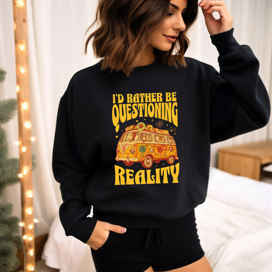 Conspiracy Theorist Shirt for Christmas gifts forConspiracy Theorist's Sweatshirt I'd Rather Be Questioning Reality Sweatshirts for Her gift