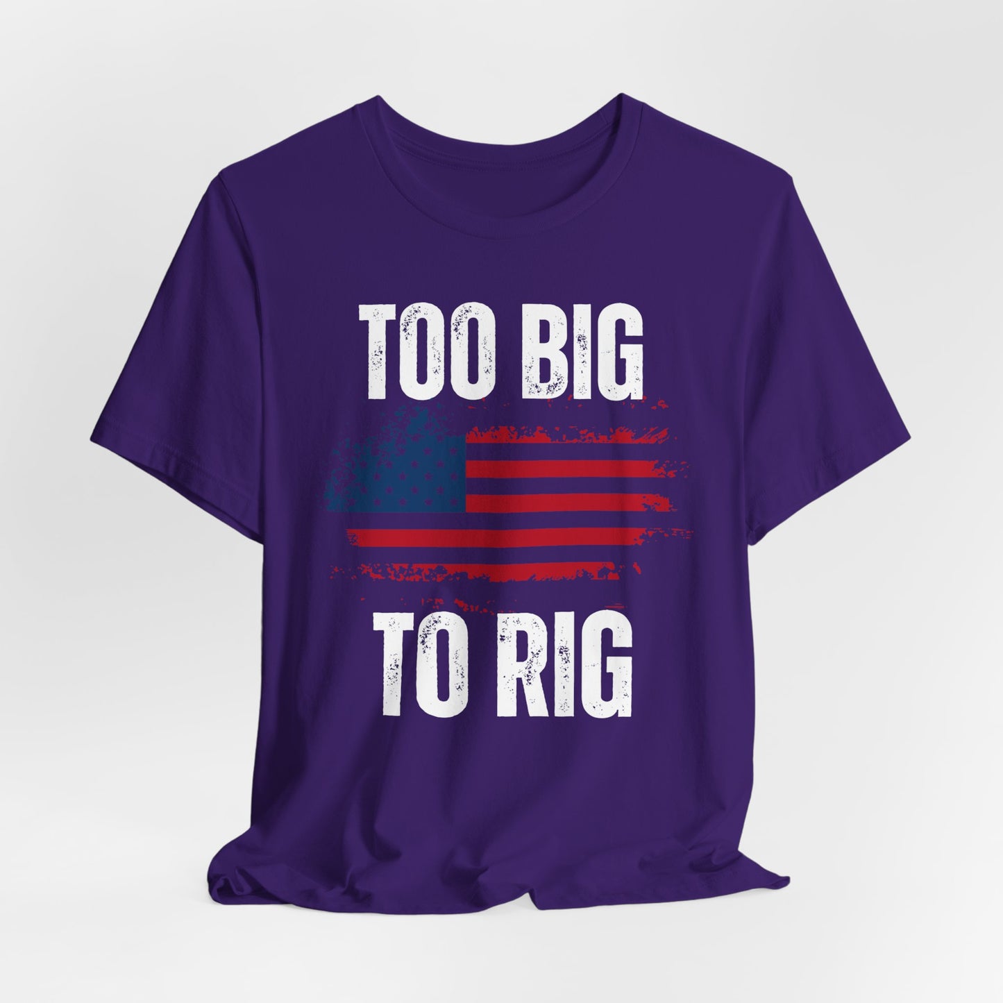 Too Big To Rig T-shirt for Election T Shirts American Flag patriotic Shirts Trump Shirt 2024 Elections Conservative gifts for Republican