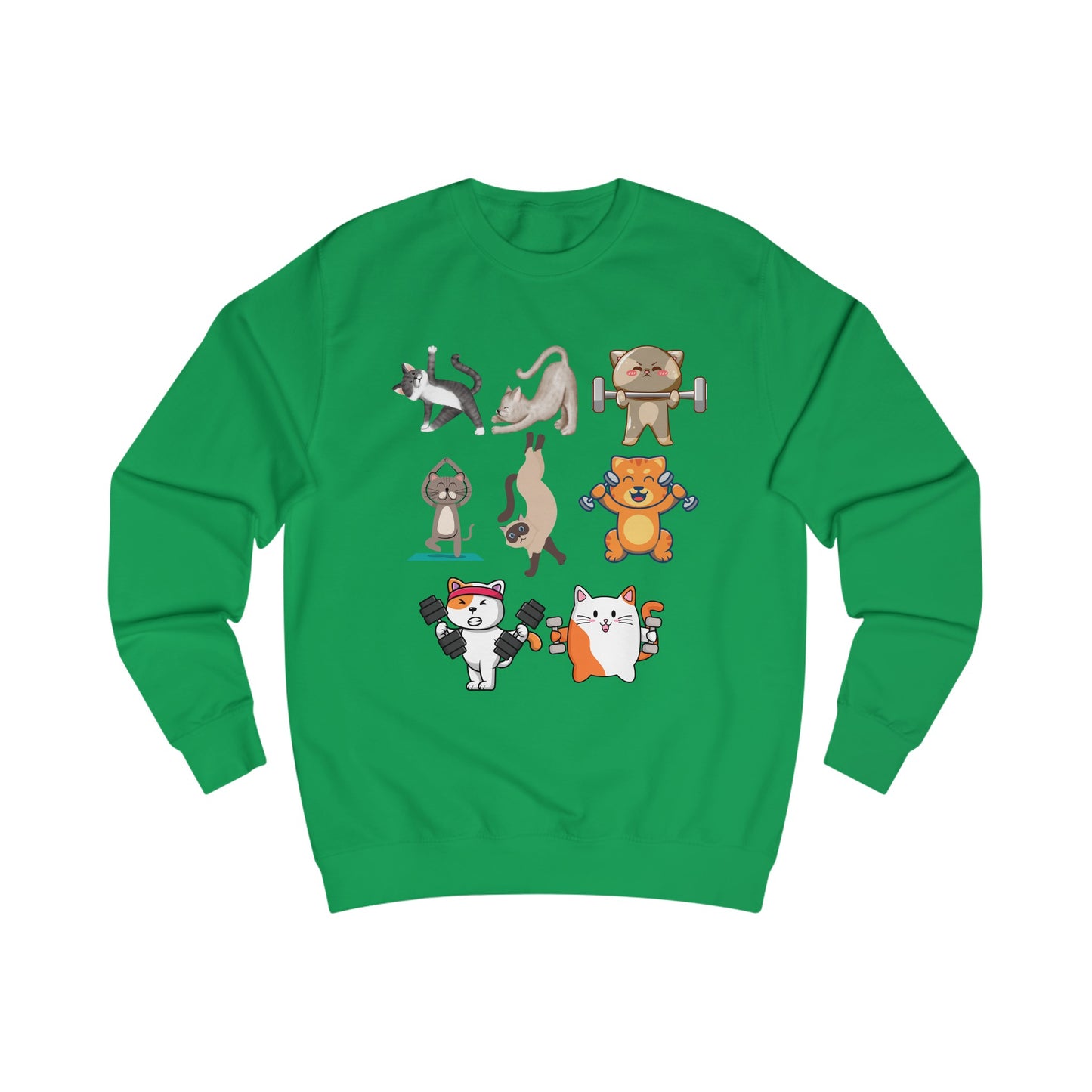 Funny Cats Working Out Sweatshirt Cat SweatShirts for Gym Lover gift for Cat Lover Cats Working Out Weightlifting Cats Lifting Weights Pull Over Sweater