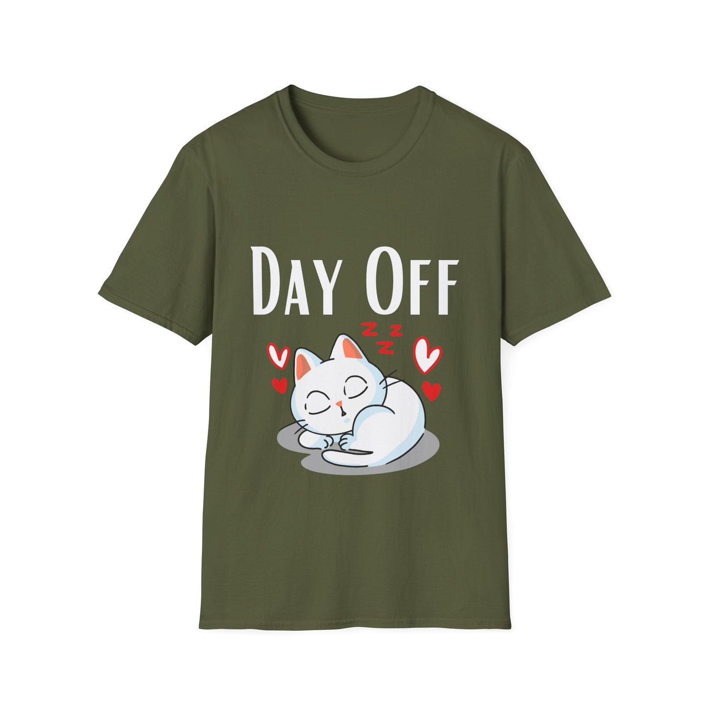 Cute Kitty Cat T-shirt for Cat Lover gift for Cat Mom gift for Her - DAY OFF Shirt - Cat Sleeping T Shirt Tired Worm out Shirt