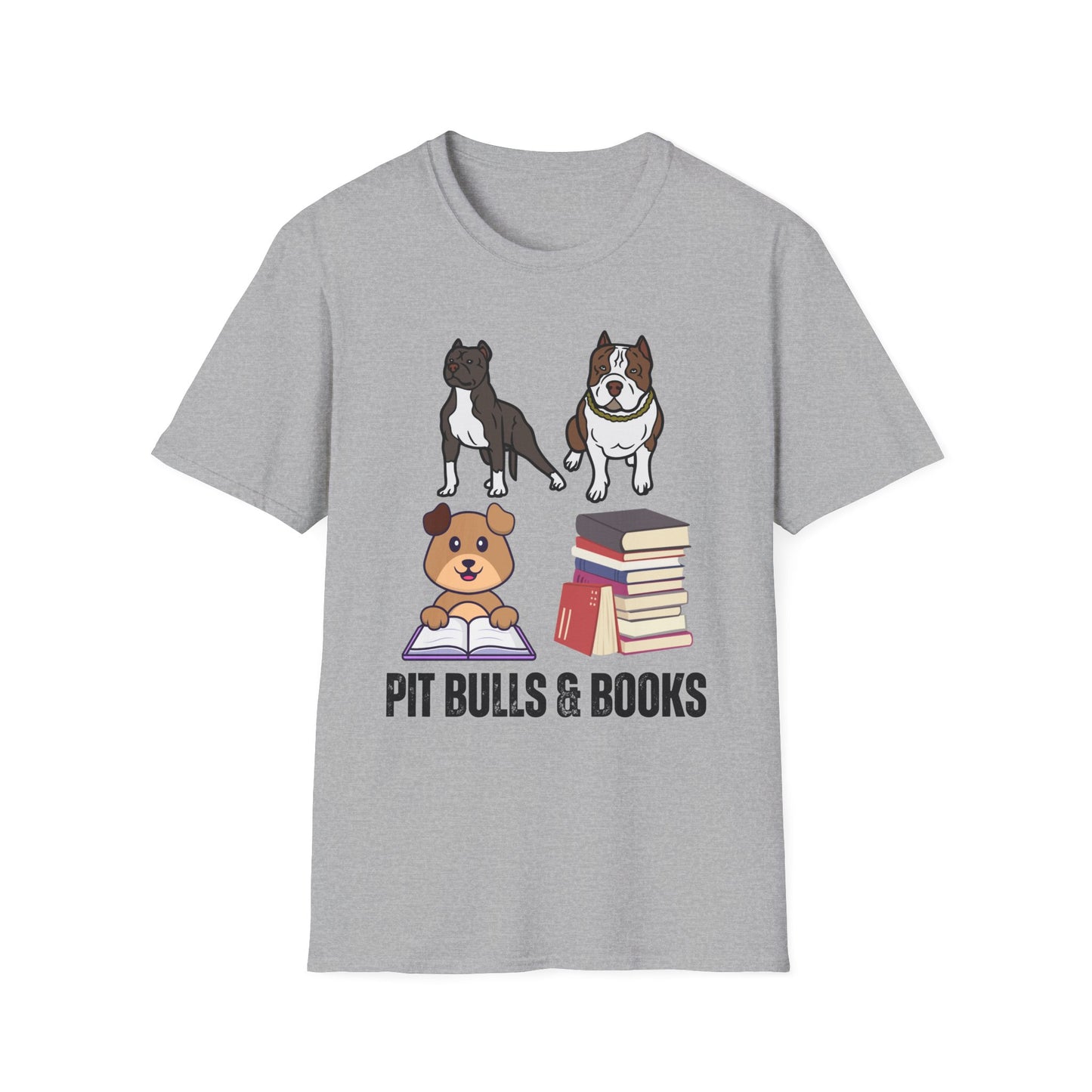 Books and Pit Bull T Shirt for Dog Mom Gift for Dog Lover gift for Dog Lovers Shirts - Dogs  & Books T-shirt
