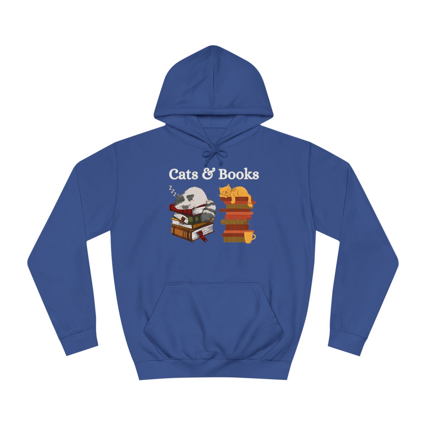 CATS & Books Hoodie Funny Cat Hoodies for Book Lover gift for Cat Love gift for Her - Cats and Books Hooded SweatShirt
