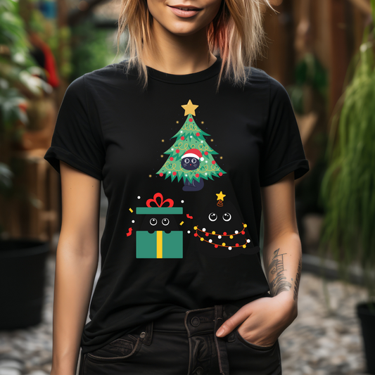 Funny Black Cat Shirt for Christmas gift for Cat Lover gifts for Cat Mom presents for Christmas Women's T Shirts for Her gifts for Her