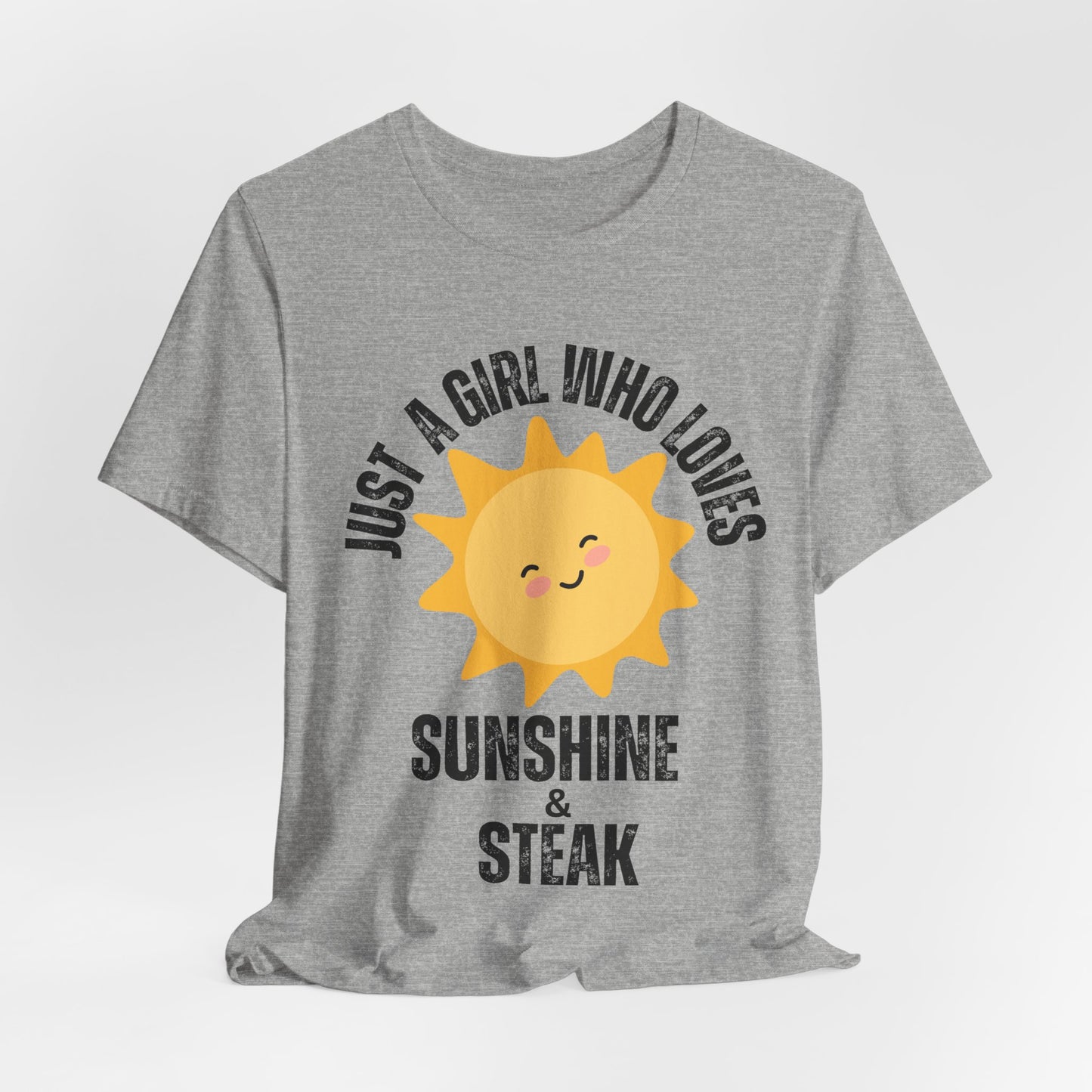 Steak and Sunshine Unisex Tee, Carnivore Diet Top, Foodie T-Shirt, Meat Lover Shirt, BBQ Party Wear, Grilling Apparel