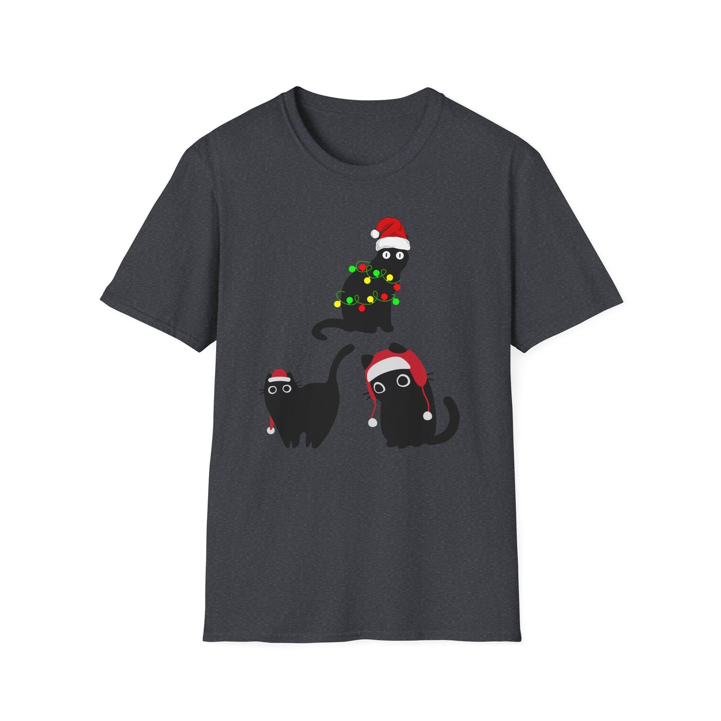 Christmas Cat T-shirt for Black Cat Lover gift for Christmas Kitty Tshirts for Cat Mom present for Christmas T Shirt for Funny Cats Tees