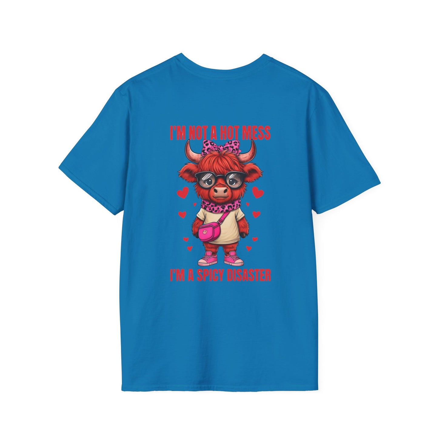 Funny Cow Lover Shirt Cute Cow Tee Spicy Disaster Tee,Animal Gift Shirt Sarcastic Cow Graphic Top Farm Life Clothing for Cow Lovers