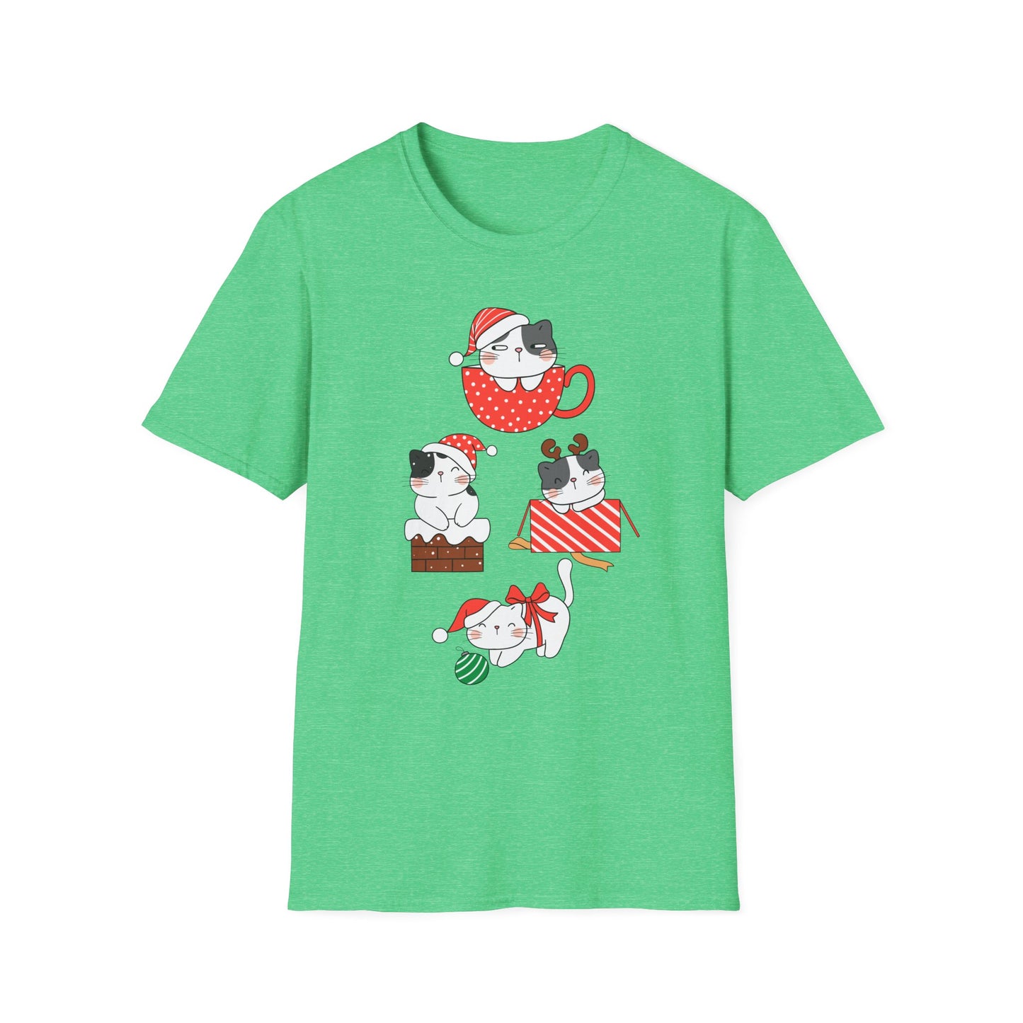 Cat T-shirt for Christmas presents for Cat Lady gifts for Cat Lover Tshirts for Women Christmas T Shirt for Holiday party Shirts for Her
