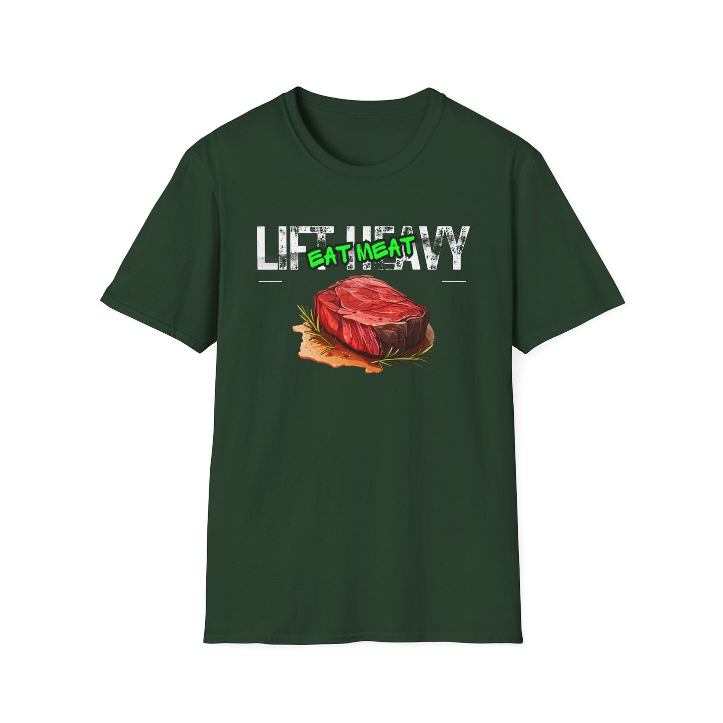 Workout Graphic Tee - lift heavy eat meat - carnivore diet shirt - steak lover gift ideas bbq tshirts