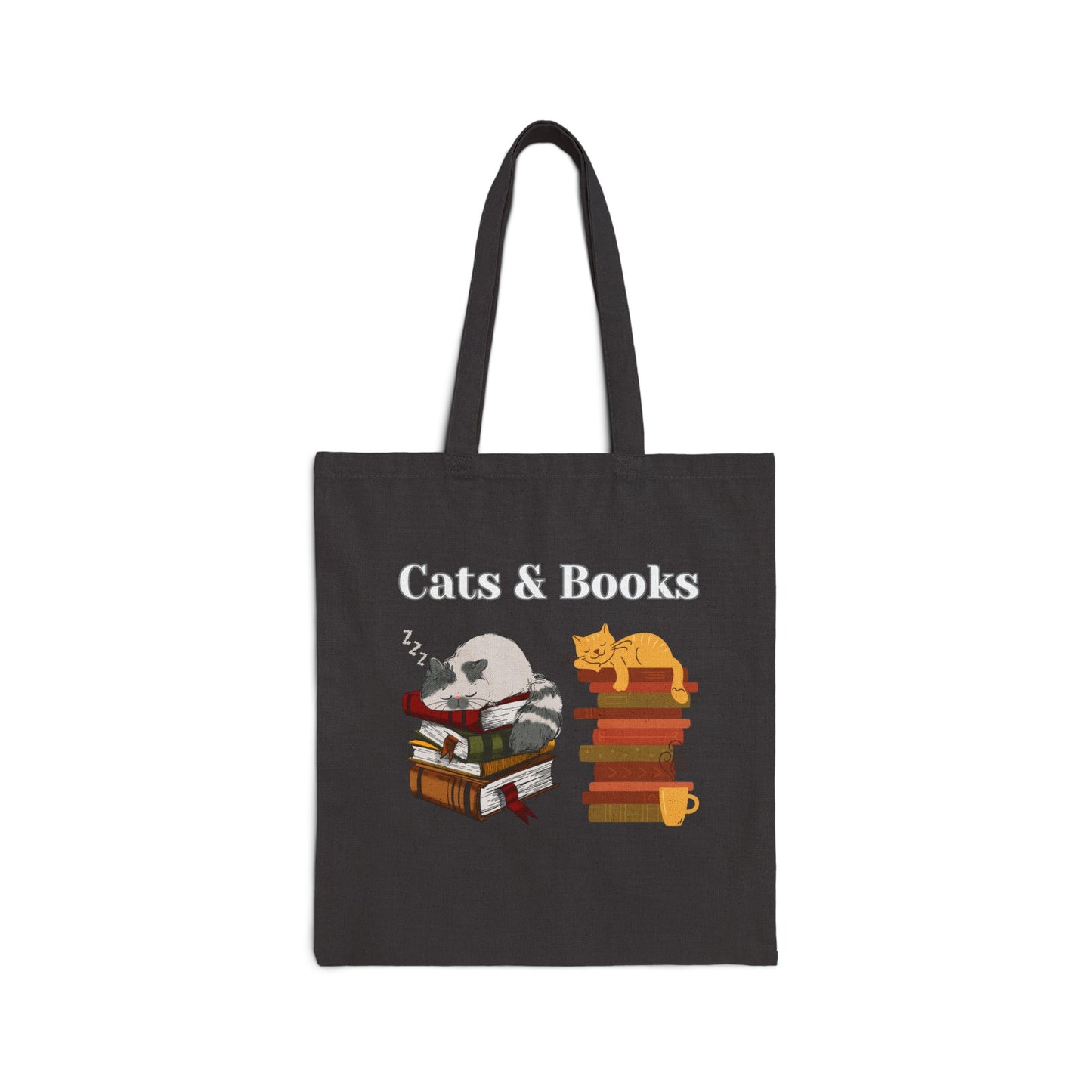 Cats and Books Tote Bag for Reading Lovers gift for Bookworm gifts for Book Lover Book Bags for Cat Lover gift for Moms Cat Mom Grocery Bags