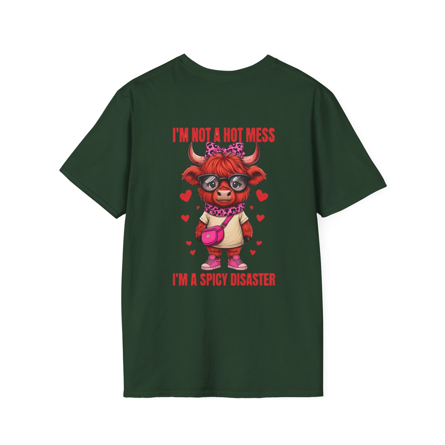 Funny Cow Lover Shirt Cute Cow Tee Spicy Disaster Tee,Animal Gift Shirt Sarcastic Cow Graphic Top Farm Life Clothing for Cow Lovers
