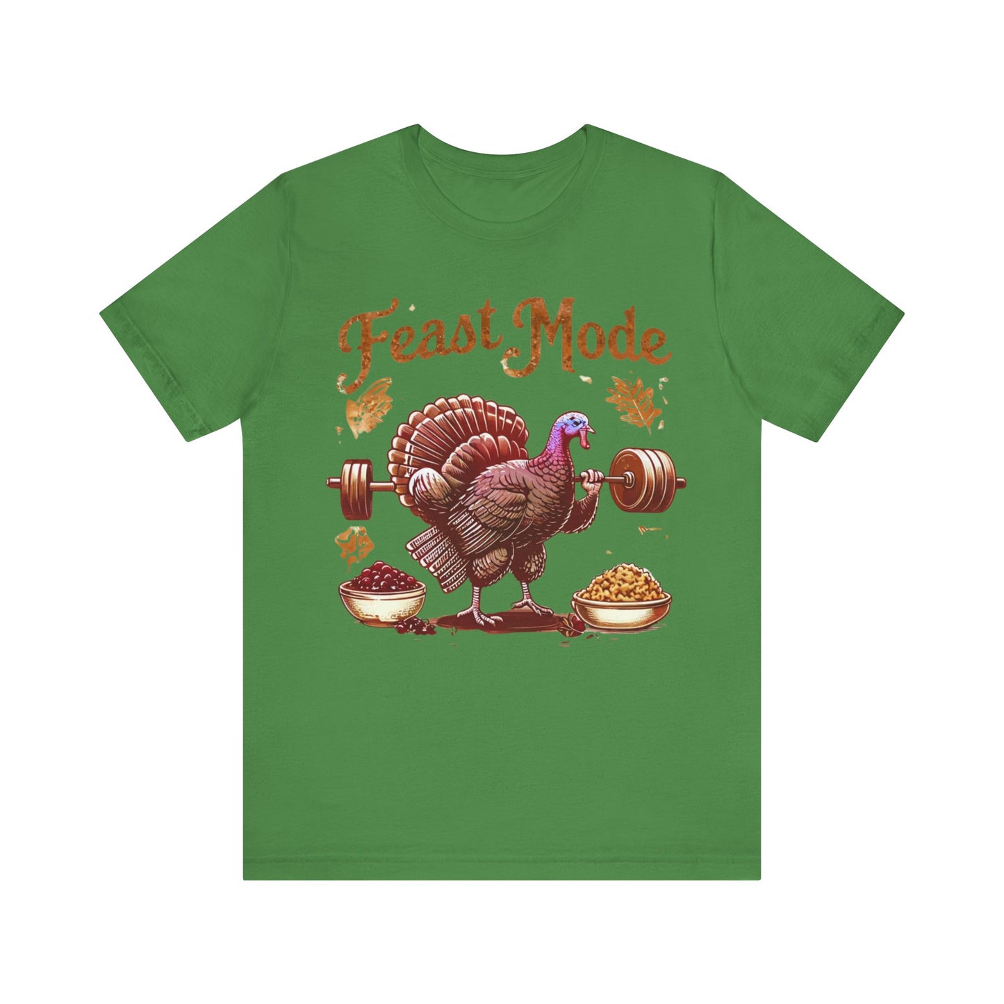 Feast Mode Unisex Tee, Thanksgiving Turkey Weightlifting Shirt, Fitness Gift, Gym Apparel, Foodie T-Shirt